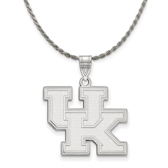 Sterling Silver U. of Kentucky Large ´UK´ Pendant...